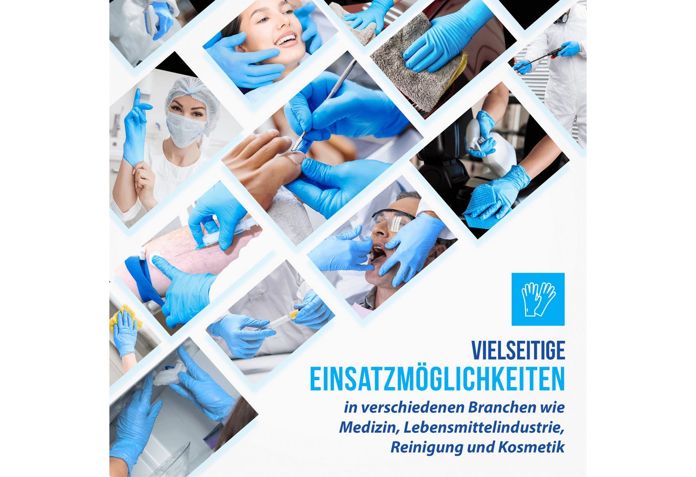 IEA Medical Einweghandschuhe Nitril-Handschuhe blau (1000-St., 10x100er Box) puderfrei, latexfrei, Hygiene-, Schutz-, Untersuchungshandschuhe Bild 5