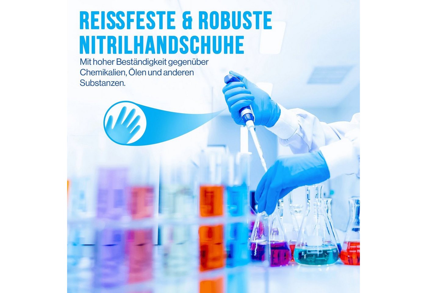 IEA Medical Einweghandschuhe Nitril-Handschuhe blau (Box, 200-St., Stück, Box) puderfrei, latexfrei, Hygiene-, Schutz-, Untersuchungshandschuhe