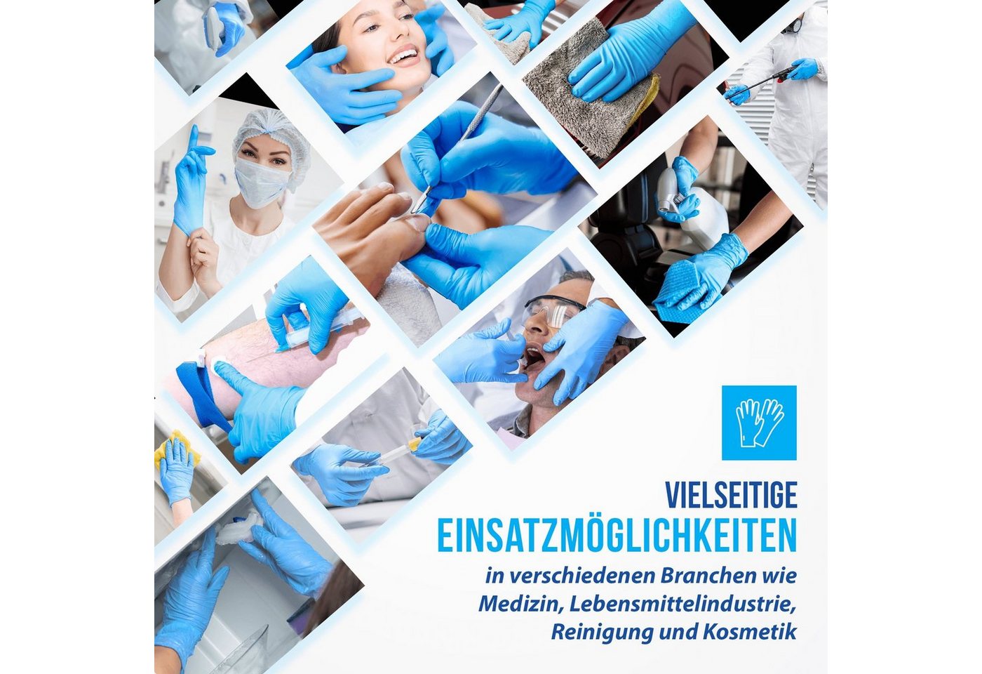 IEA Medical Einweghandschuhe Nitril-Handschuhe blau (Box, 200-St., Stück, Box) puderfrei, latexfrei, Hygiene-, Schutz-, Untersuchungshandschuhe Bild 2