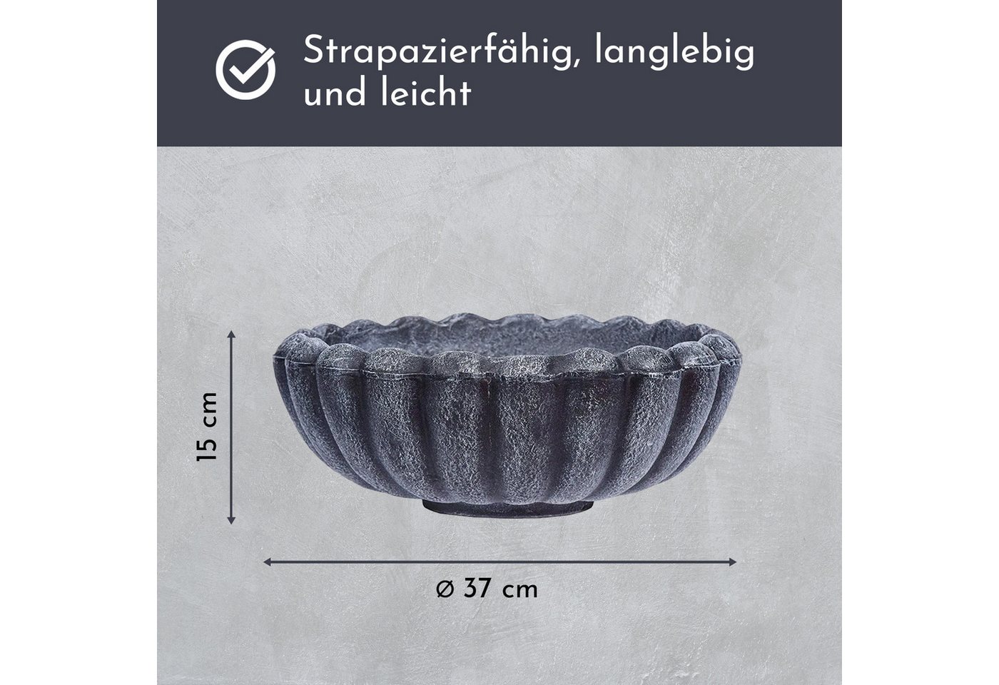 Lemodo Pflanzschale Pflanzschale MARGARITE, grau Bild 2
