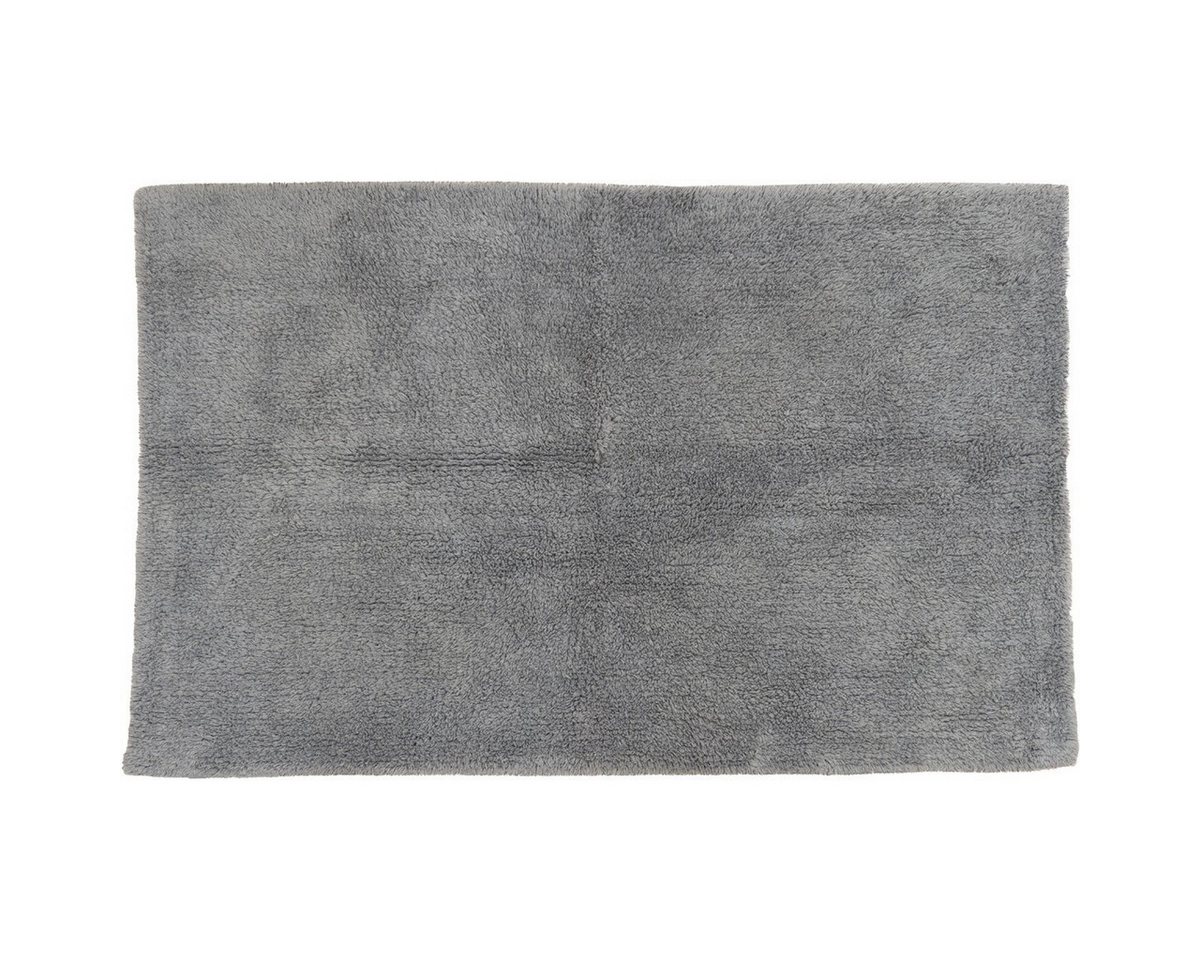Euroshowers GmbH Badematte aus Baumwolle Grau 60 × 90 cm weich und rutschhemmend, Baumwolle