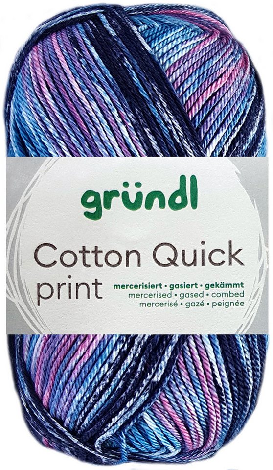 Gründl 50 Gramm Gründl Cotton Quick Print 254 eisblau-aubergine-salbei-rosa Bastelgarn