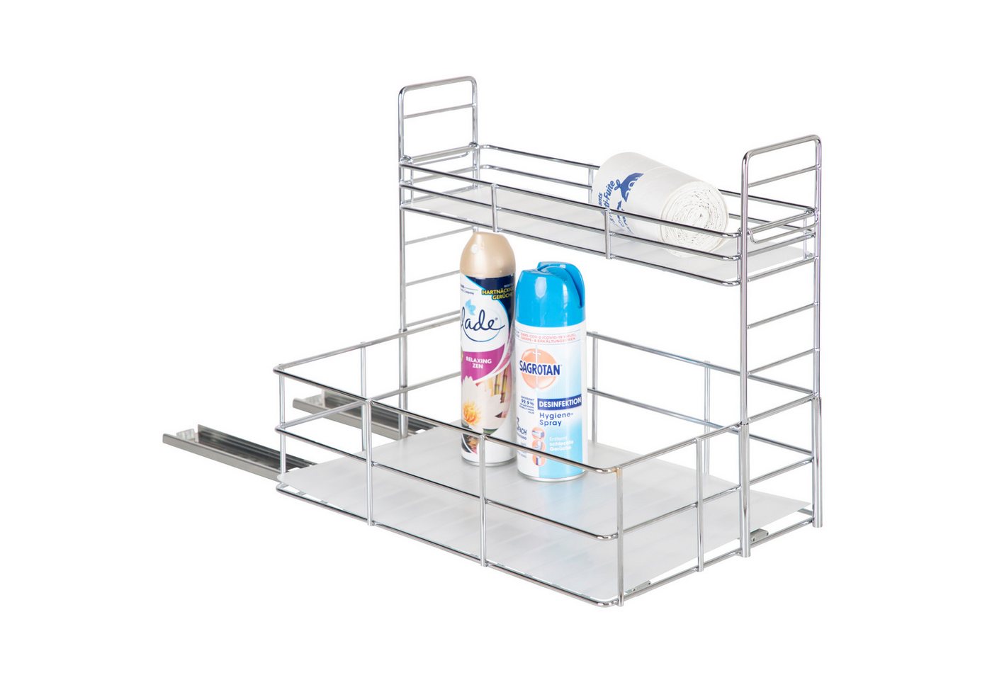 ONVAYA Gewürzregal ǀ Spülschrank-Organizer ǀ verchromter Stahl ǀ ausziehbar Bild 3
