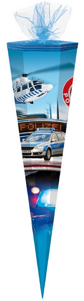 Verpackungsmittel GmbH Markneukirchen Schultüte Schultüte / Zuckertüte / 85cm / eckig / "Polizei