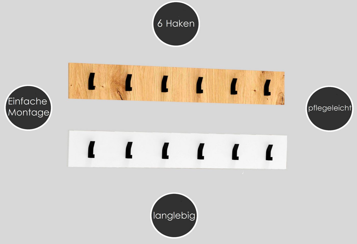 designimpex Garderobenpaneel Design Garderobenpaneel 100 x 15 Wandgarderobe Garderobe Kleiderhaken