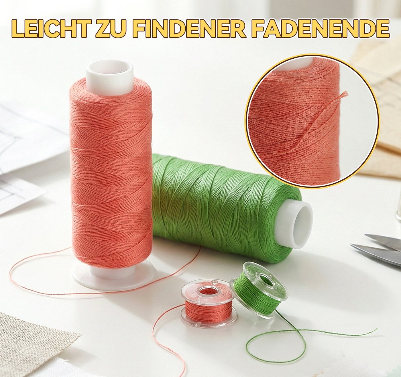 ElitVita 45 Farben Nähgarn Set–400 Yards& 50 Yards Spulen – inkl.5 leere Spulen Nähgarn, (set, 45-St., Nähgarn, Spulen), Für Nähmaschine, Ideal für Kleidung, Heimtextilien & DIY-Projekte