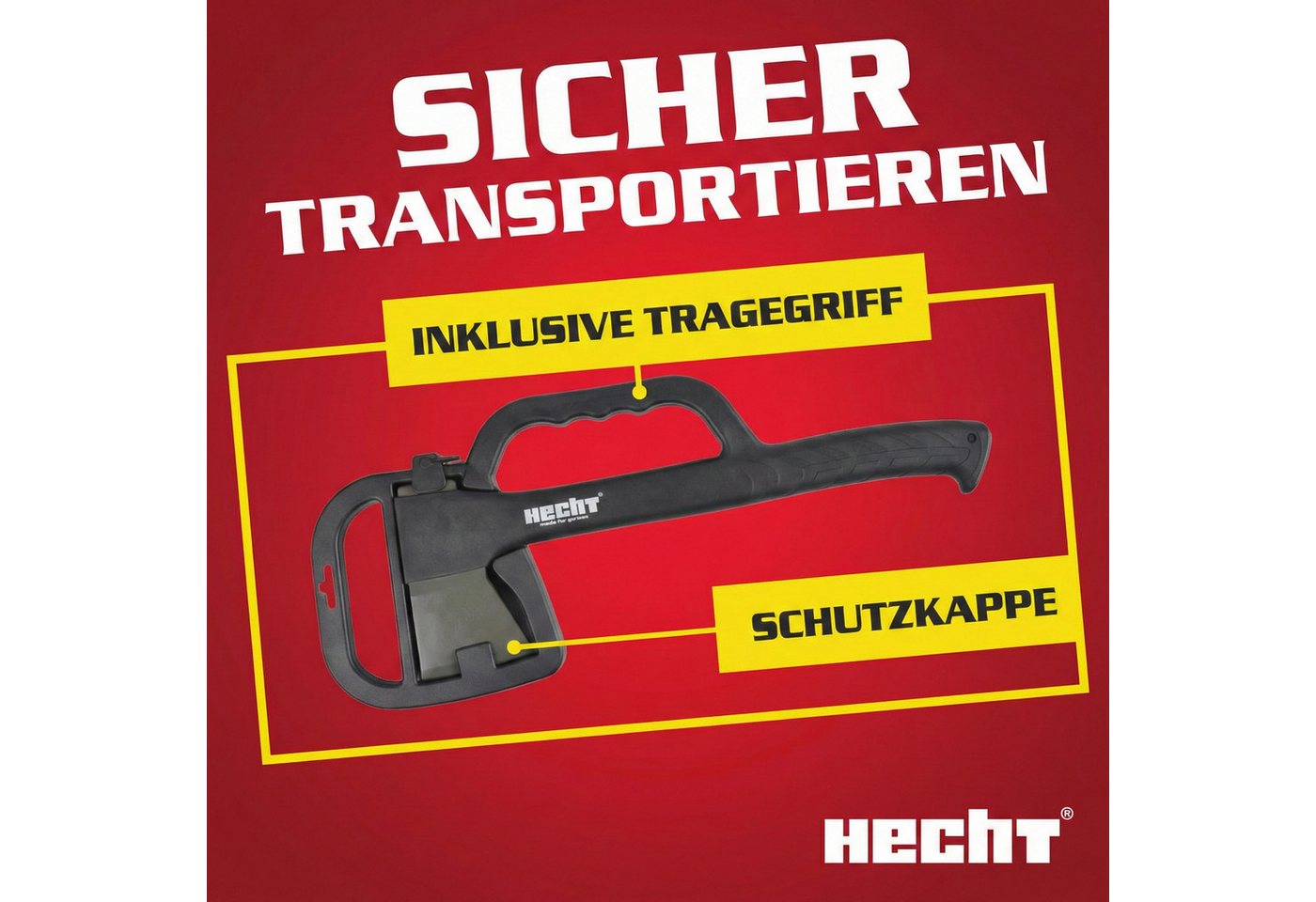 Hecht Universalaxt 900901 44 cm Länge 900 Gramm Teflon beschichtet, 44 cm Länge, mit Schutzkappe mit Tragegriff