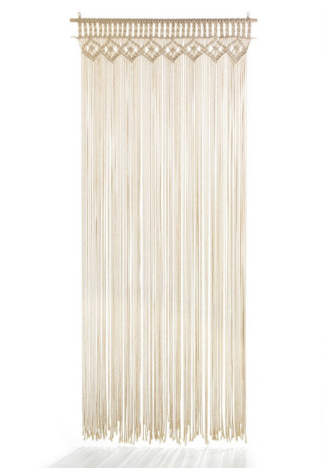 Kobolo Türvorhang Vorhang Insektenschutz TWINE beige 132 Stränge 95x210cm (1 St), Schlaufen Bild 2