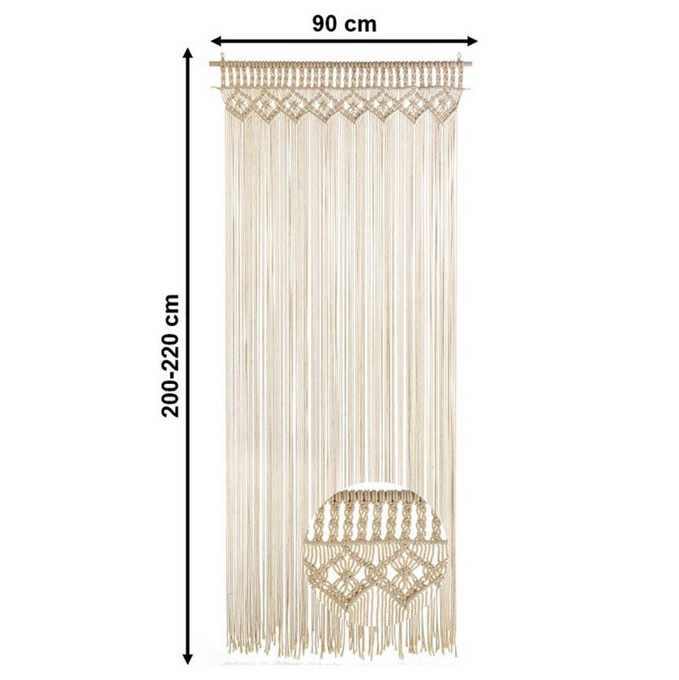 Kobolo Türvorhang Vorhang Insektenschutz TWINE beige 132 Stränge 95x210cm (1 St), Schlaufen Bild 3