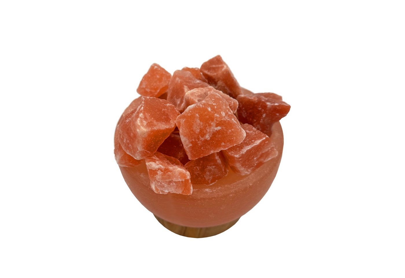 HAF Salzkristall-Tischlampe Salzlampe Salzkristallschale mit Salzkristallen inkl Fassung + Birne, Leuchtmittel wechselbar, Warmweiß/Rosa, Handgefertigt - jeder Stein ein Unikat Bild 3