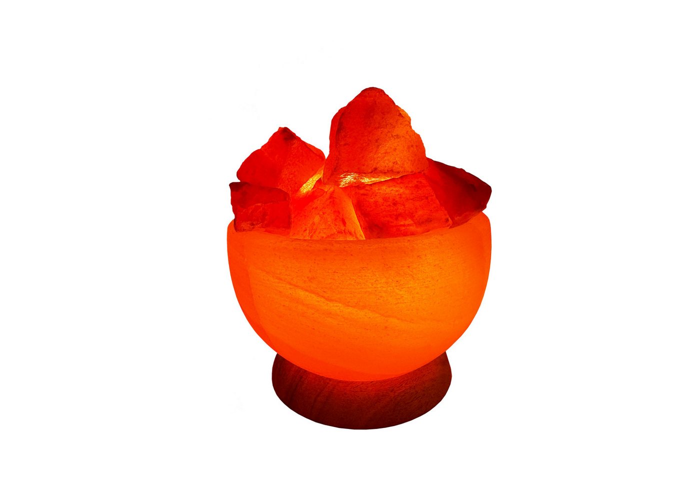 HAF Salzkristall-Tischlampe Salzlampe Salzkristallschale mit Salzkristallen inkl Fassung + Birne, Leuchtmittel wechselbar, Warmweiß/Rosa, Handgefertigt - jeder Stein ein Unikat Bild 4