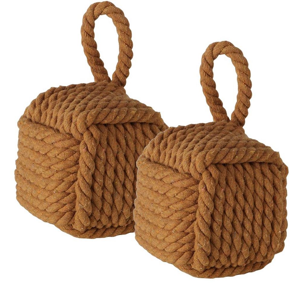 BOLTZE GRUPPE GmbH Türstopper Square Würfel Beige 2er Set, dekorativer Türstopper Fensterstopper als Würfel in Beige 2 Stück Bild 3