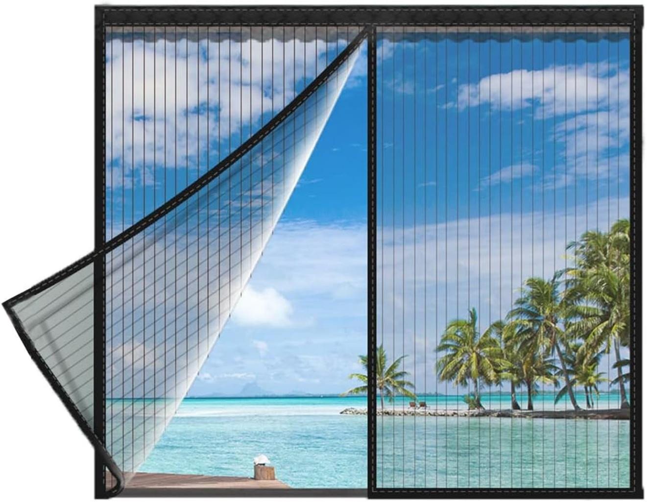 Agger Insektenschutz-Fensterrahmen Anpassen Magnetisches Fliegengitter Fenster, Stärkere Magneten