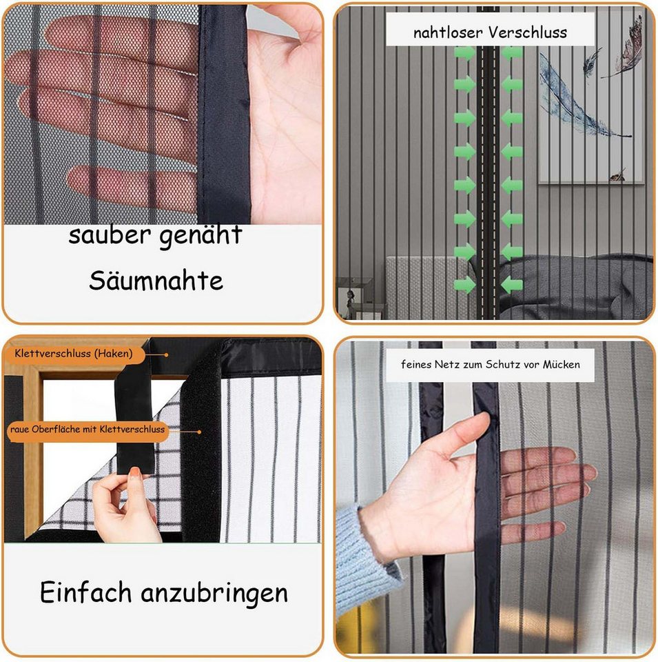 Agger Insektenschutz-Fensterrahmen Anpassen Magnetisches Fliegengitter Fenster, Stärkere Magneten Bild 3