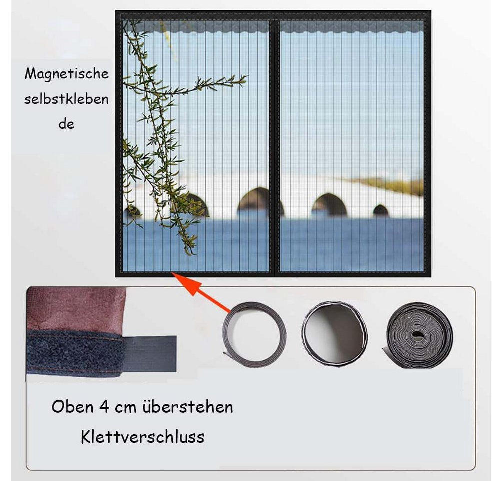 Agger Insektenschutz-Fensterrahmen Anpassen Magnetisches Fliegengitter Fenster, Stärkere Magneten Bild 4
