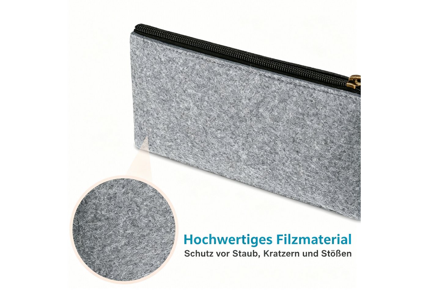 Diwzbyn Federmäppchen Federmäppchen Filz 2er Set mit Reißverschluss, Stifteetui, Für Schule, Büro und Uni, Praktische Aufbewahrung für Schreibwaren