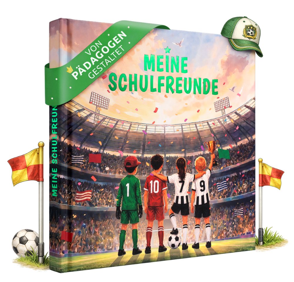 Eulentaler Freundebuch Junge (Schule) I von Pädagogen gestaltet, Autos, Monstertrucks & Goldprägung, Geschenk für Schulkinder Bild 3
