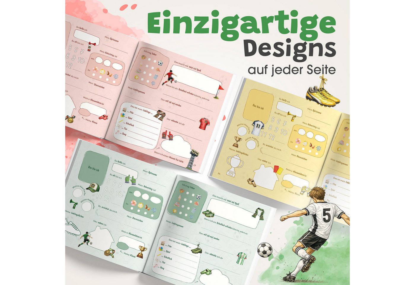 Eulentaler Freundebuch Junge (Schule) I von Pädagogen gestaltet, Autos, Monstertrucks & Goldprägung, Geschenk für Schulkinder Bild 5