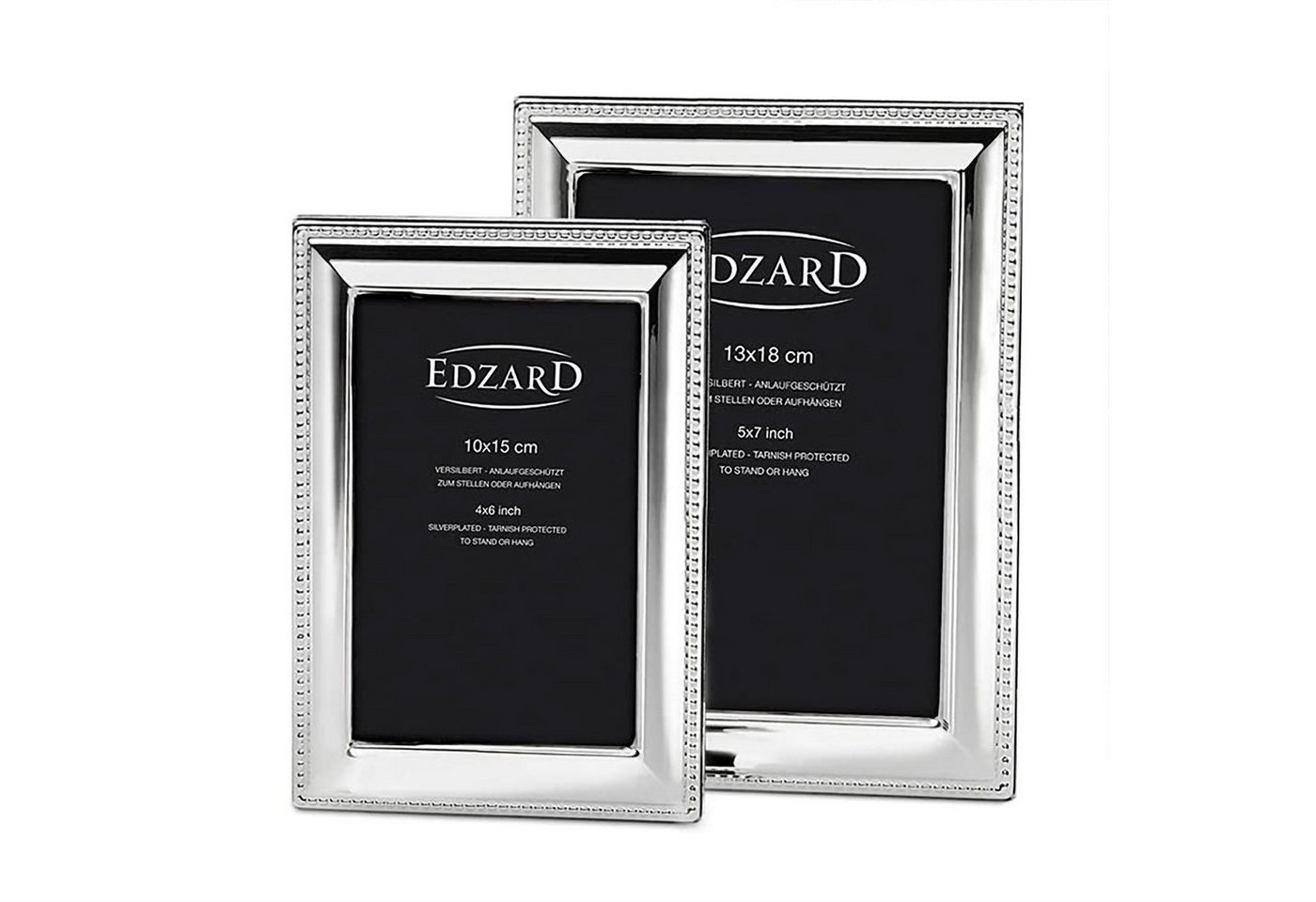 EDZARD Bilderrahmen Perla, Versilbert und anlaufgeschützt, für 13x18 cm Bilder - Fotorahmen Bild 4