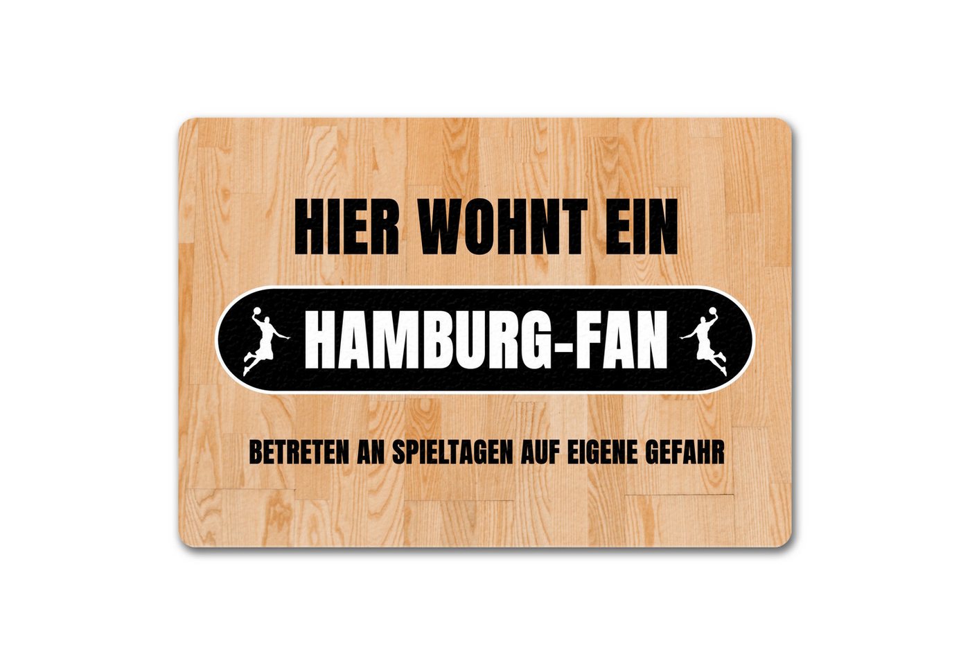 speecheese Fußmatte Hier wohnt ein Hamburg Fan Fußmatte in 35x50 cm ohne Rand mit Motiv