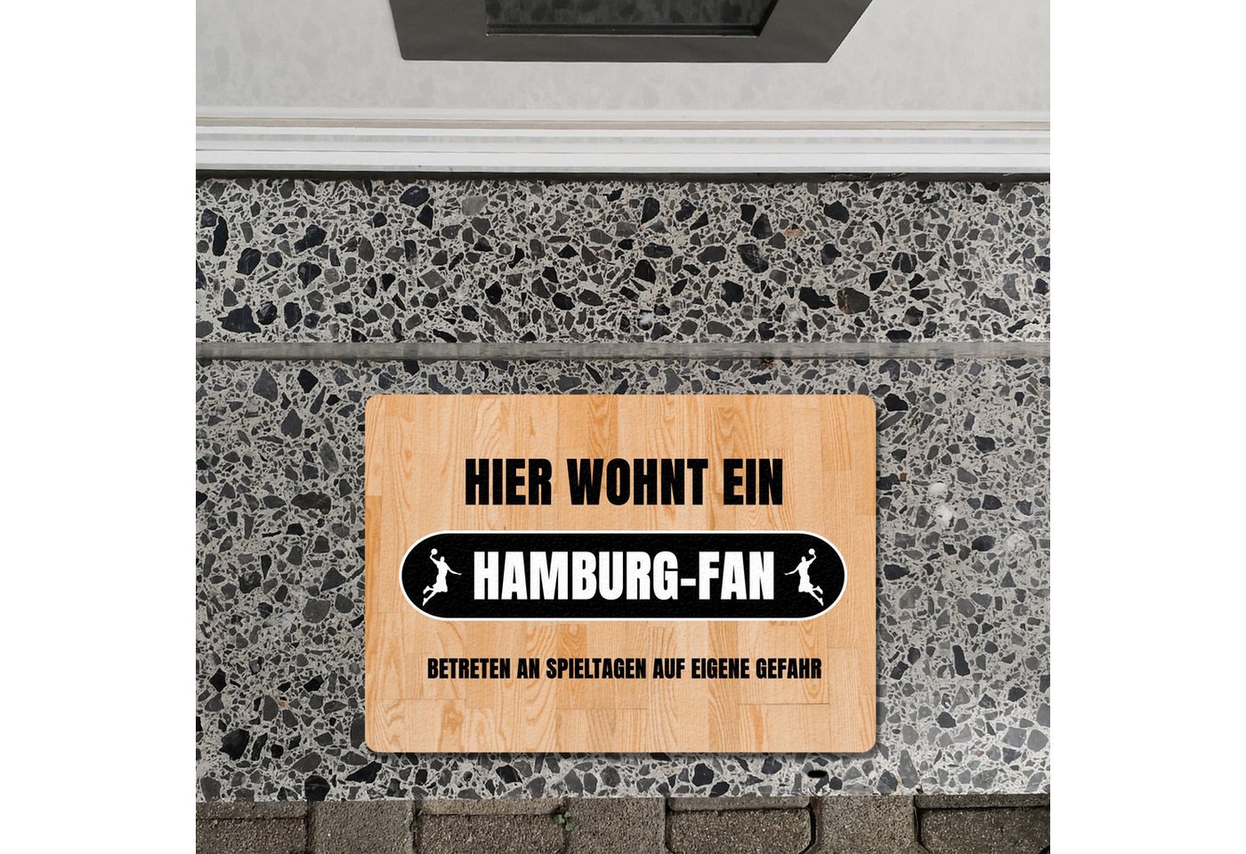 speecheese Fußmatte Hier wohnt ein Hamburg Fan Fußmatte in 35x50 cm ohne Rand mit Motiv Bild 2