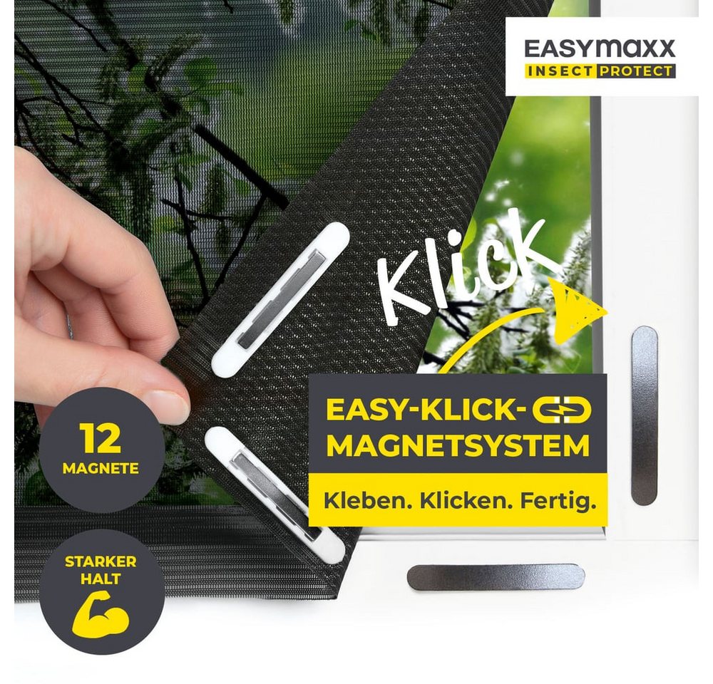 EASYmaxx Insektenschutz-Fensterrahmen Insect Protect Insekten- & Pollenschutzgitter 130 x 150 cm, (1-St), Fliegengitter Fenster mit Magnetbefestigung, Einfache Montage Bild 5