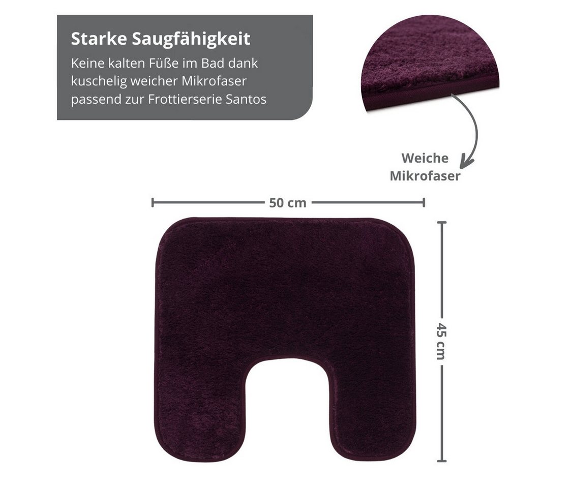 liebling Badematte Badteppich Santos, rutschhemmend beschichtet, schnell trocknend, Polyester, mit Ausschnitt, starke Saugfähigkeit, formstabil, in vielen Farben und Größen Bild 3