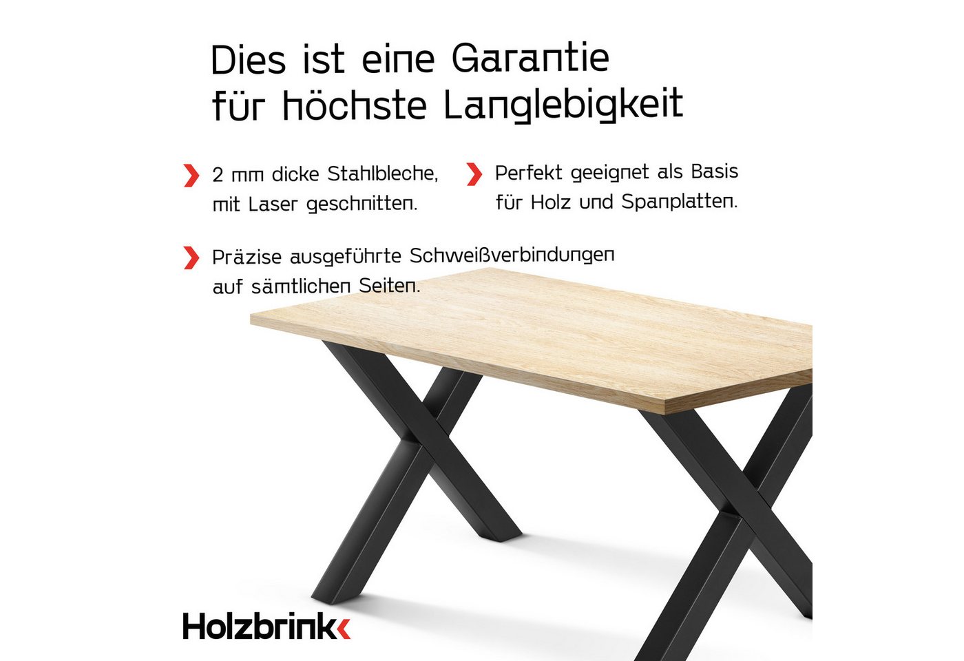 HOLZBRINK Tischbein Tischbeine Metall Grau X-form, Tischkufen/Tischgestell für Couchtisch 1 Stück Möbelfüße 30x43 cm Bild 5