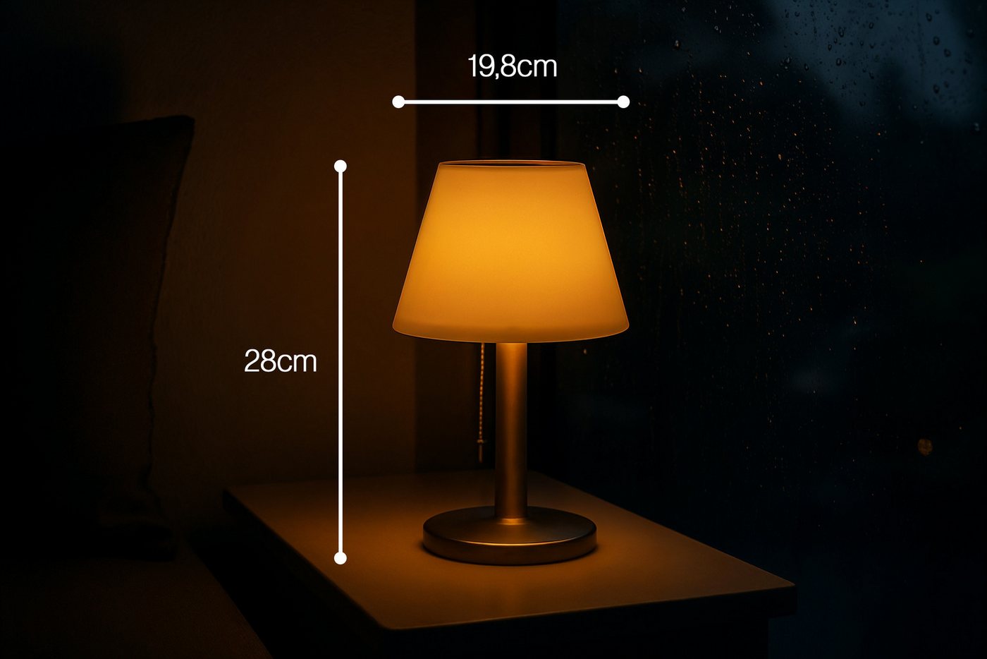 Die Bold GmbH LED Außen-Tischleuchte Sven, LED fest integriert, Warmweiß, Spritzwassergeschützt, Dimmbar, Nachtlicht, ca. 6h Akku, Warmweiß Bild 3