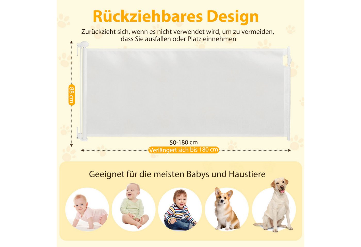 nobleza Treppenschutzgitter Treppenschutzgitter Türschutzgitter Ausziehbar 0-180CM Bild 5