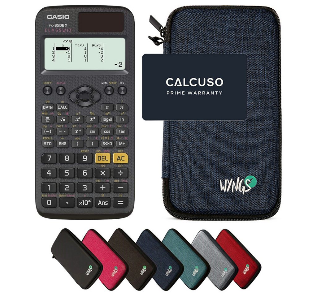 CASIO Taschenrechner fx-85DE X ClassWiz inkl. WYNGS Schutztasche Blau Bild 4