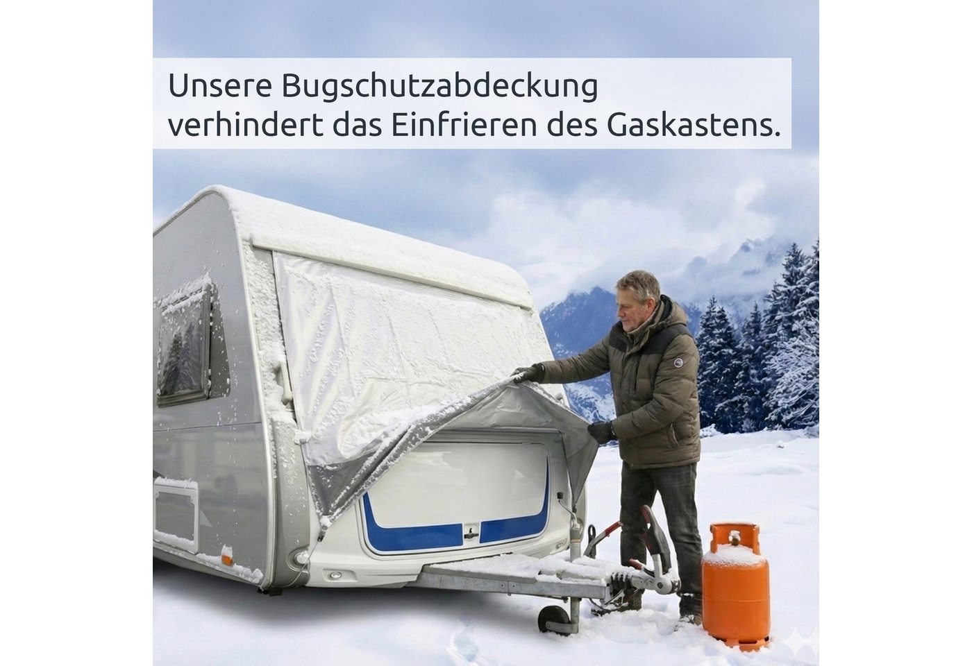 yourGEAR Winterschutzhaube your GEAR Caravan Bugschutzplane Thermo 185 x 160 cm - Wohnwagen Bild 2