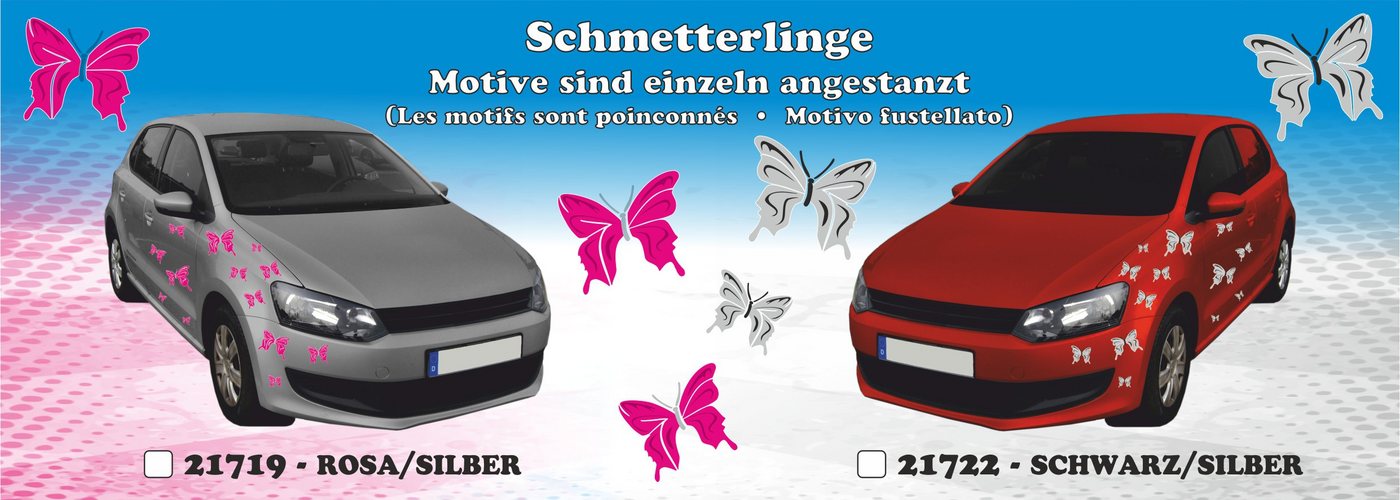 Hermann Schütz Aufkleber Aufkleber Schmetterling-Set 300 x 200 mm schwarz/silber Bild 2