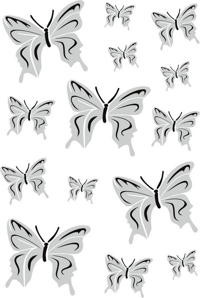 Hermann Schütz Aufkleber Aufkleber Schmetterling-Set 300 x 200 mm schwarz/silber Bild 4