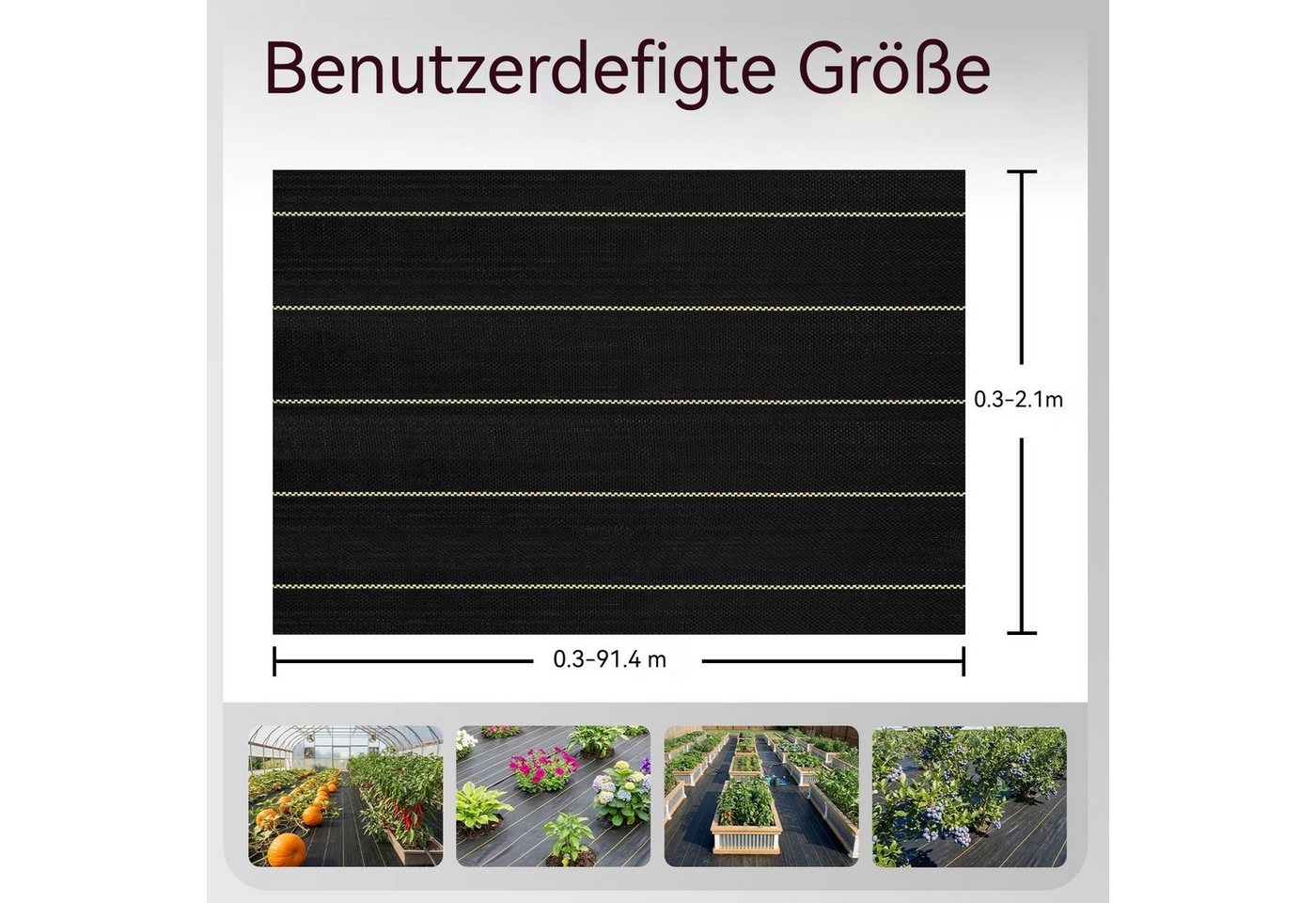 Shade&Beyond Pflanzenschutzdach Unkrautvlies 90g/m² Wasserdurchlässig, UV-beständig & Reißfest, BxTxH: 100 x 2500 x 70 cm Bild 5