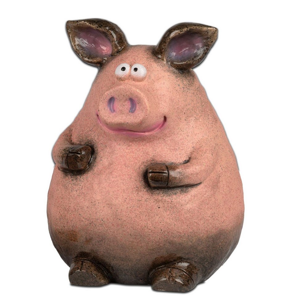 formano Gartenfigur Schwein Dekofigur Rosa-Braun 24 cm lMagnesia Tierfigur Bild 3