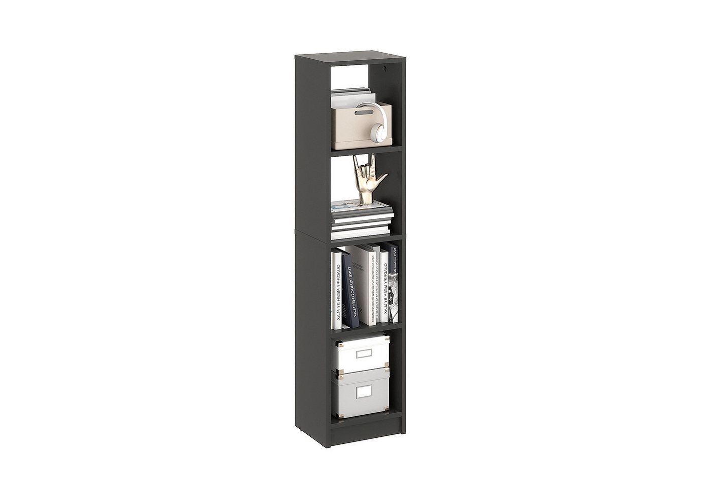 KOMTO Bücherregal LAKO Bücherregal 20-30 cm Breit, Schmales Regal mit 3-7 Fächern