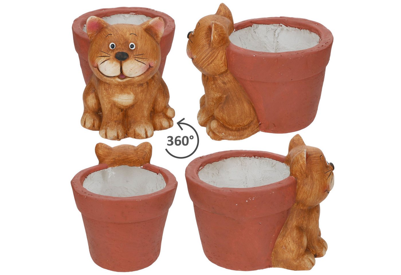 MamboCat Pflanzschale Übertopf Chrissi Katze Blumen Pflanze Magnesiumoxid innen Ø16cm Garten