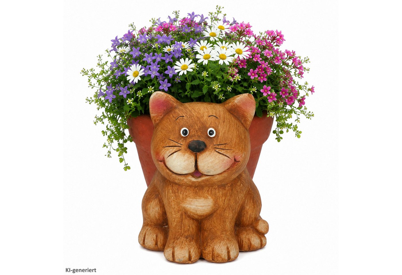 MamboCat Pflanzschale Übertopf Chrissi Katze Blumen Pflanze Magnesiumoxid innen Ø16cm Garten Bild 3