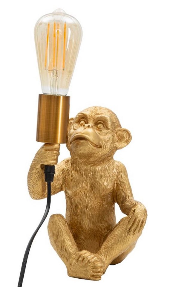 Mauro Ferretti Tischleuchte Tischleuchte Monkey Gold Skulptur Design, ohne Leuchtmittel Bild 2