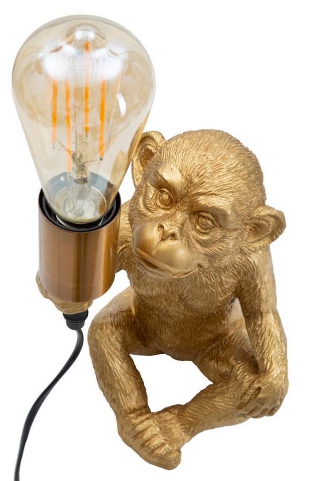 Mauro Ferretti Tischleuchte Tischleuchte Monkey Gold Skulptur Design, ohne Leuchtmittel Bild 3