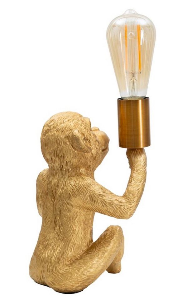 Mauro Ferretti Tischleuchte Tischleuchte Monkey Gold Skulptur Design, ohne Leuchtmittel Bild 4