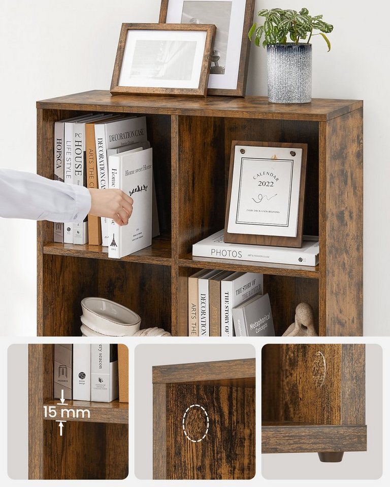 VASAGLE Bücherregal Bücherschrank, Würfelregal, freistehendes Aufbewahrungsregal, mit 8 Fächern, für Wohnzimmer, Schlafzimmer, Büro und Kinderzimmer Bild 2