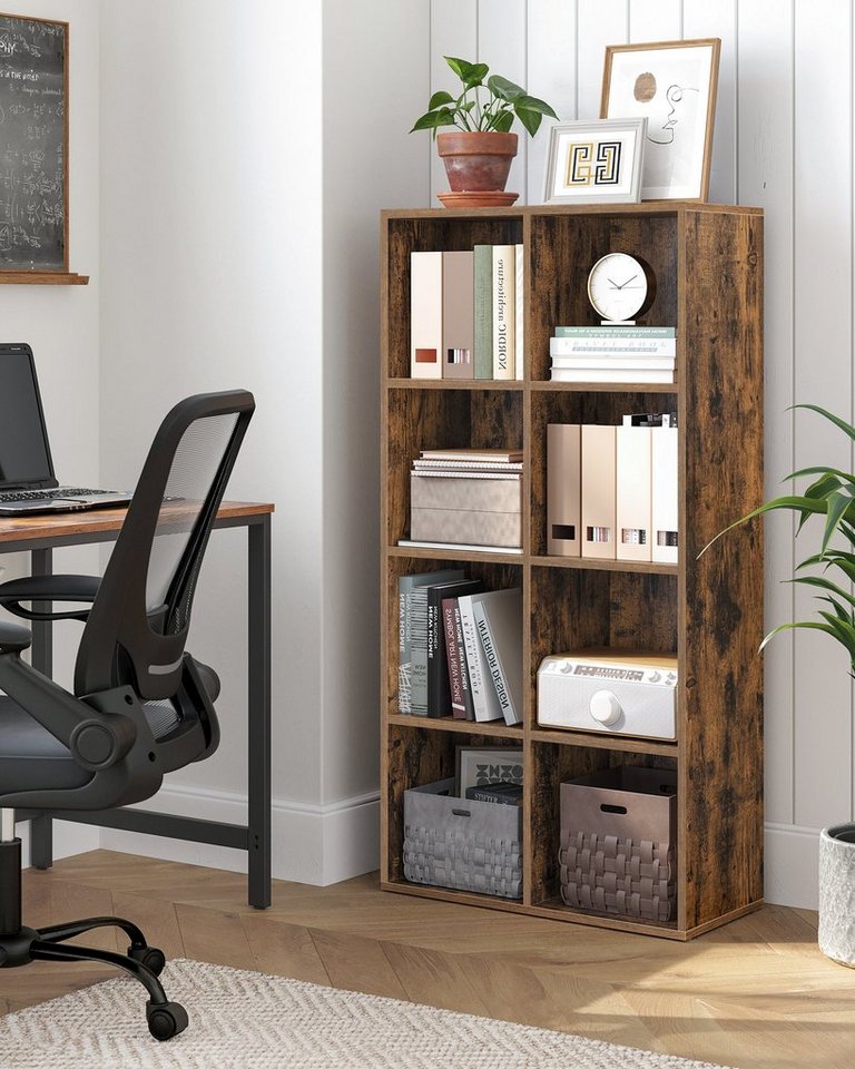 VASAGLE Bücherregal Bücherschrank, Würfelregal, freistehendes Aufbewahrungsregal, mit 8 Fächern, für Wohnzimmer, Schlafzimmer, Büro und Kinderzimmer Bild 3