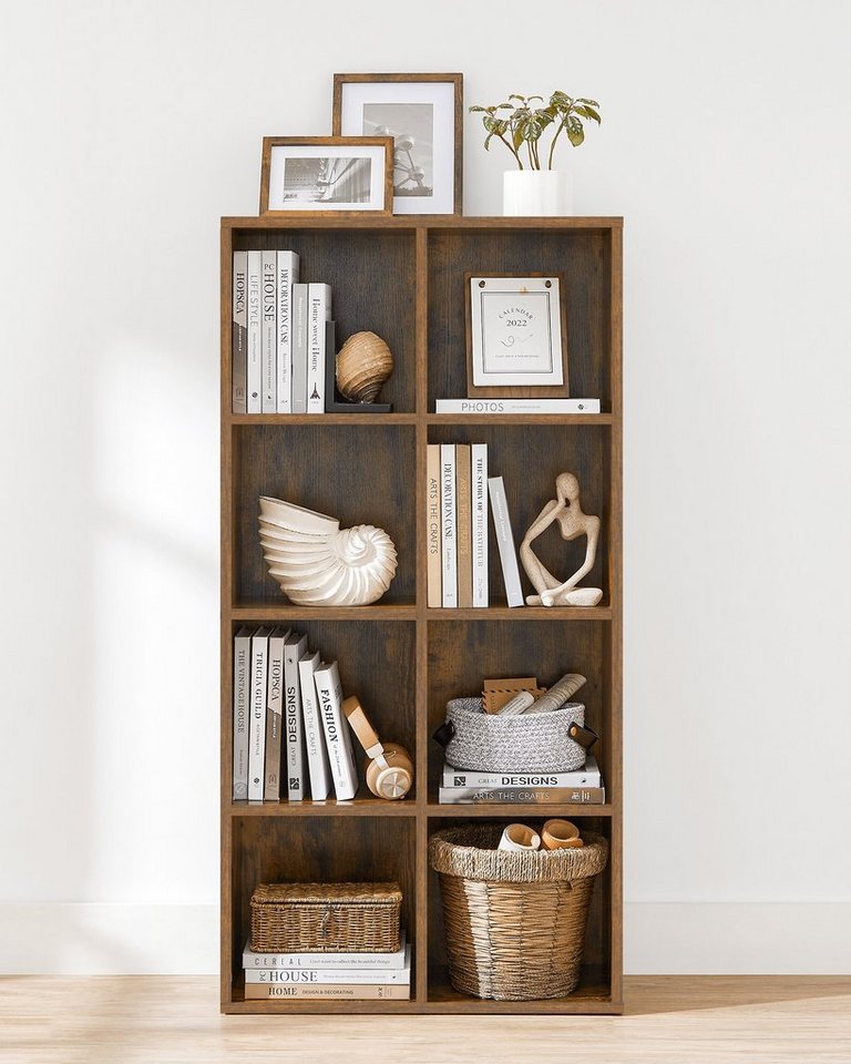 VASAGLE Bücherregal Bücherschrank, Würfelregal, freistehendes Aufbewahrungsregal, mit 8 Fächern, für Wohnzimmer, Schlafzimmer, Büro und Kinderzimmer Bild 5