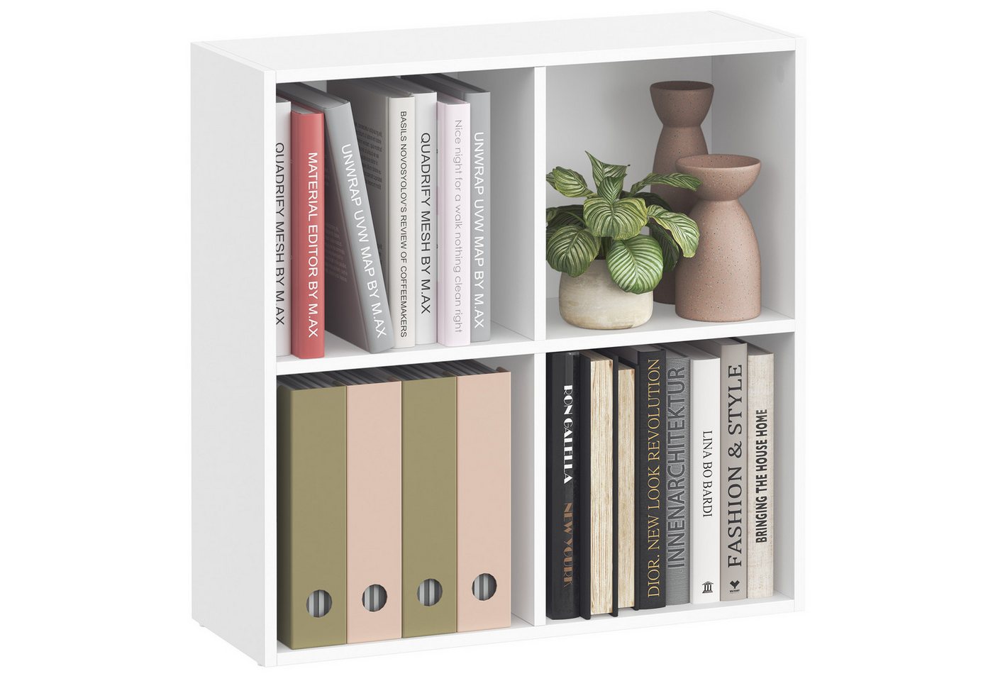 VASAGLE Bücherregal Bücherschrank, Würfelregal, freistehendes Aufbewahrungsregal, mit 4 Fächern, Würfelregal, 66x24x66 cm Bild 2