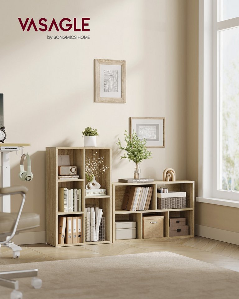 VASAGLE Bücherregal Bücherschrank, Würfelregal, freistehendes Aufbewahrungsregal, mit 5 Fächern, für Wohnzimmer, Schlafzimmer, Büro und Kinderzimmer Bild 2