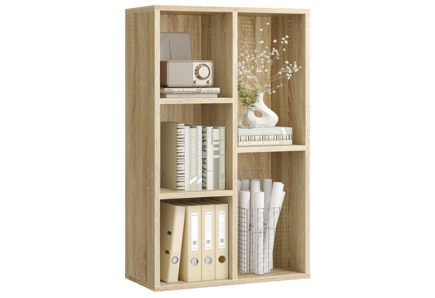 VASAGLE Bücherregal Bücherschrank, Würfelregal, freistehendes Aufbewahrungsregal, mit 5 Fächern, für Wohnzimmer, Schlafzimmer, Büro und Kinderzimmer Bild 5