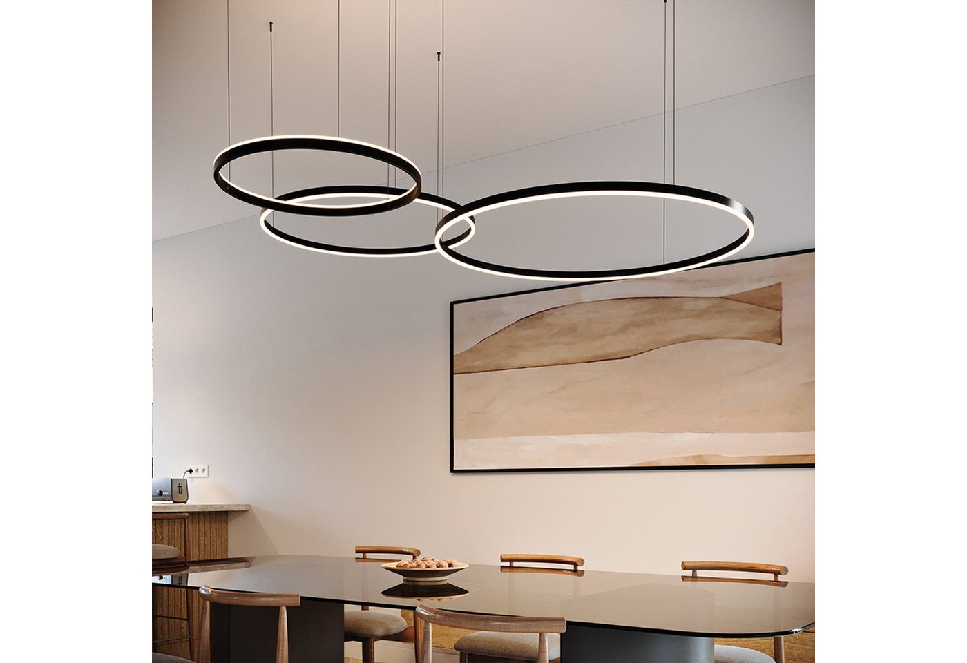 s.luce Pendelleuchte LED Ring Pendelleuchte rund Direkt oder Indirekt Weiß, Warmweiß Bild 2