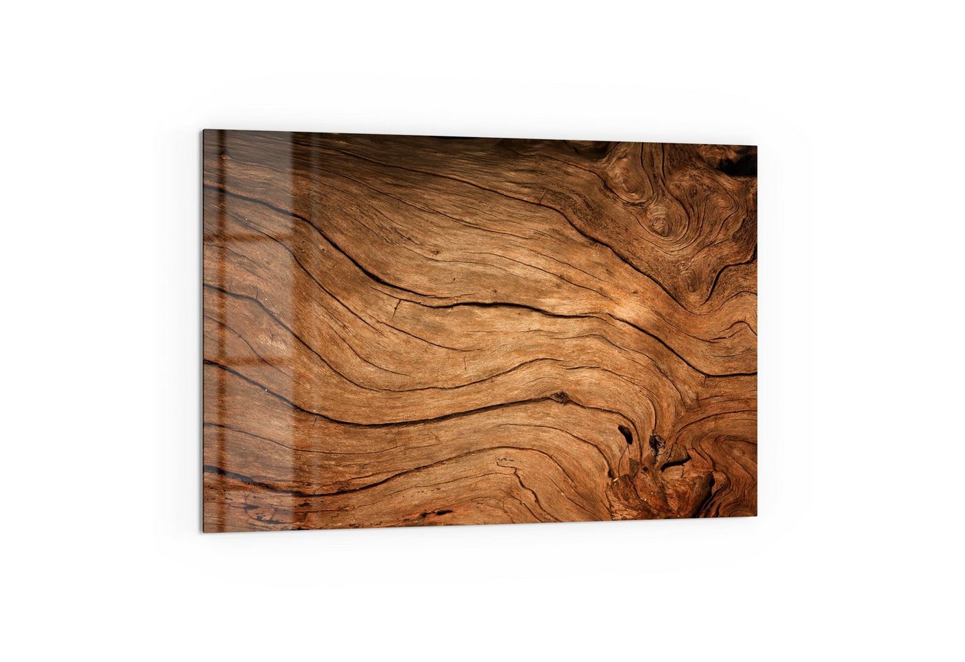 DEQORI Küchenrückwand 'Detaillierte Holzmaserung', Glas Spritzschutz Badrückwand Herdblende Bild 3